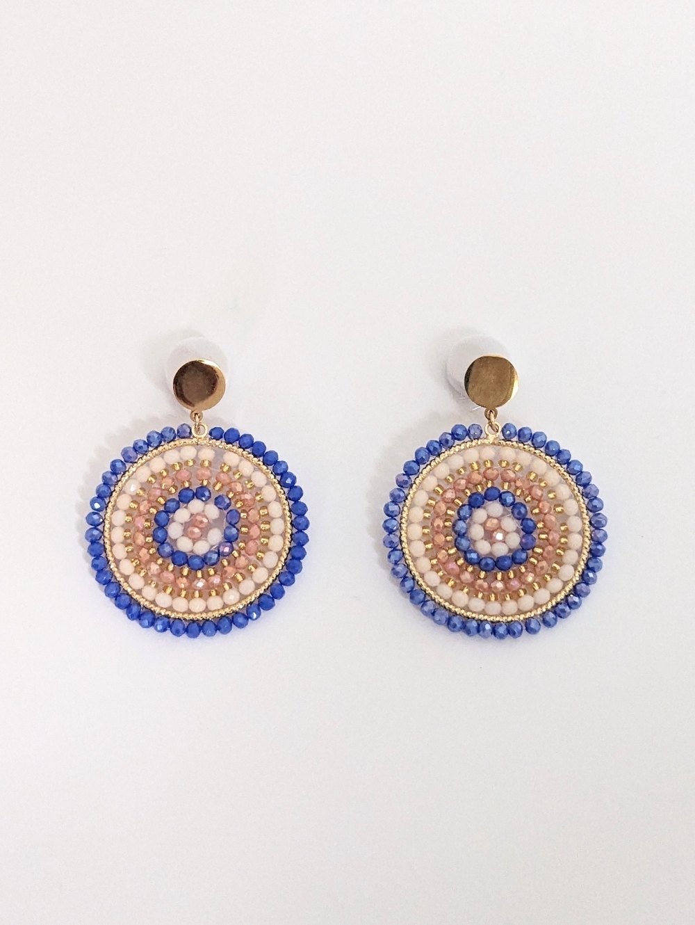 Beaded Circle Drop Earrings